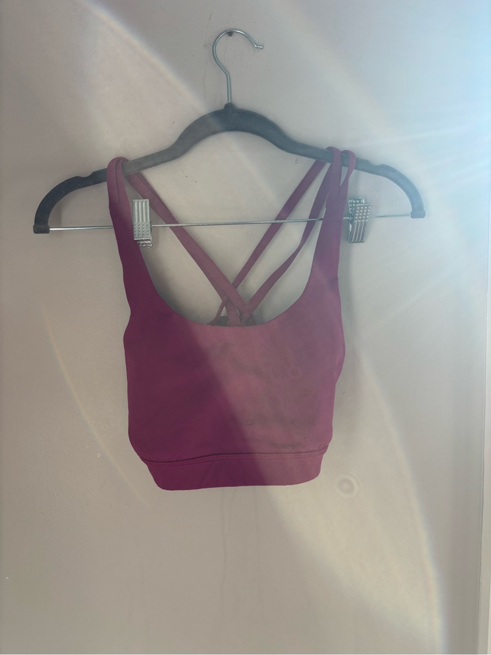 Cross-Back Sports Bralette in Rose